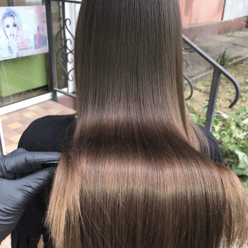 Балаяж шатуш шоколадний колір волосся, фото - Салон краси Тандем