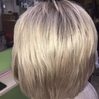 Приховане фарбування складне блонд із темним корінням, фото - Салон краси Тандем