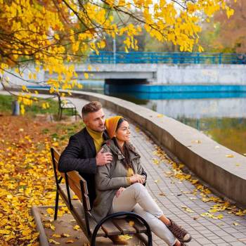 осенняя фотосессия, фотосессия пары, фотосессия в парке, фотосессия лав стори
