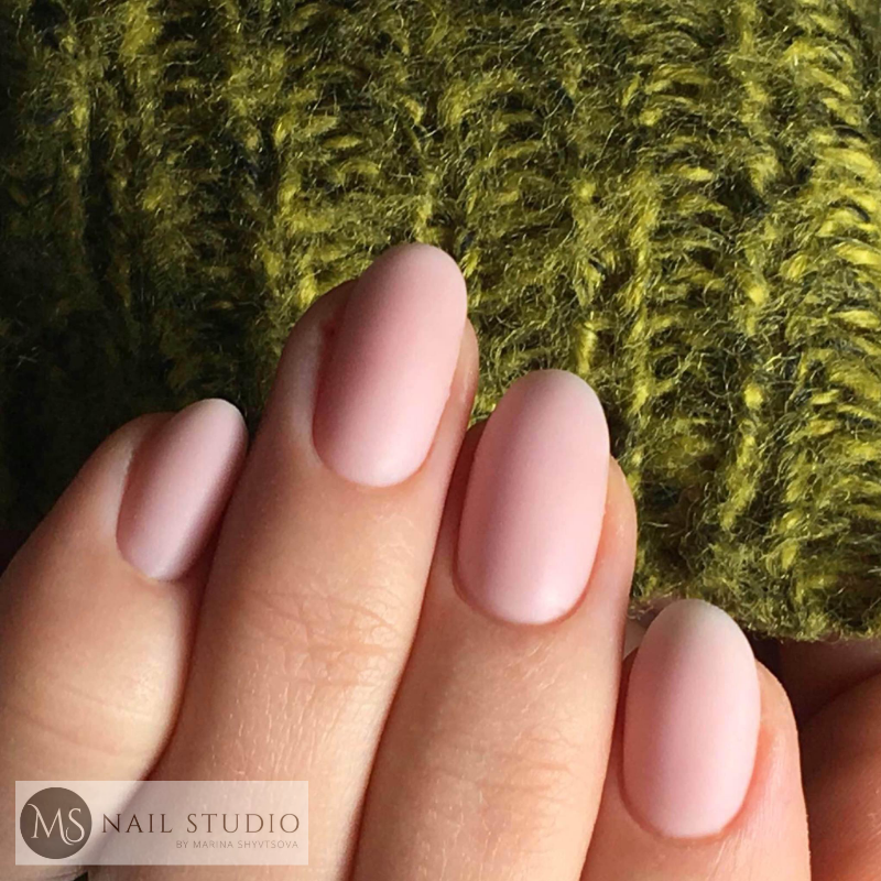 Ніжний манікюр матовий на овальні нігті, фото - Нігтьова студія MS Nail Studio by Marina Shyvtsova