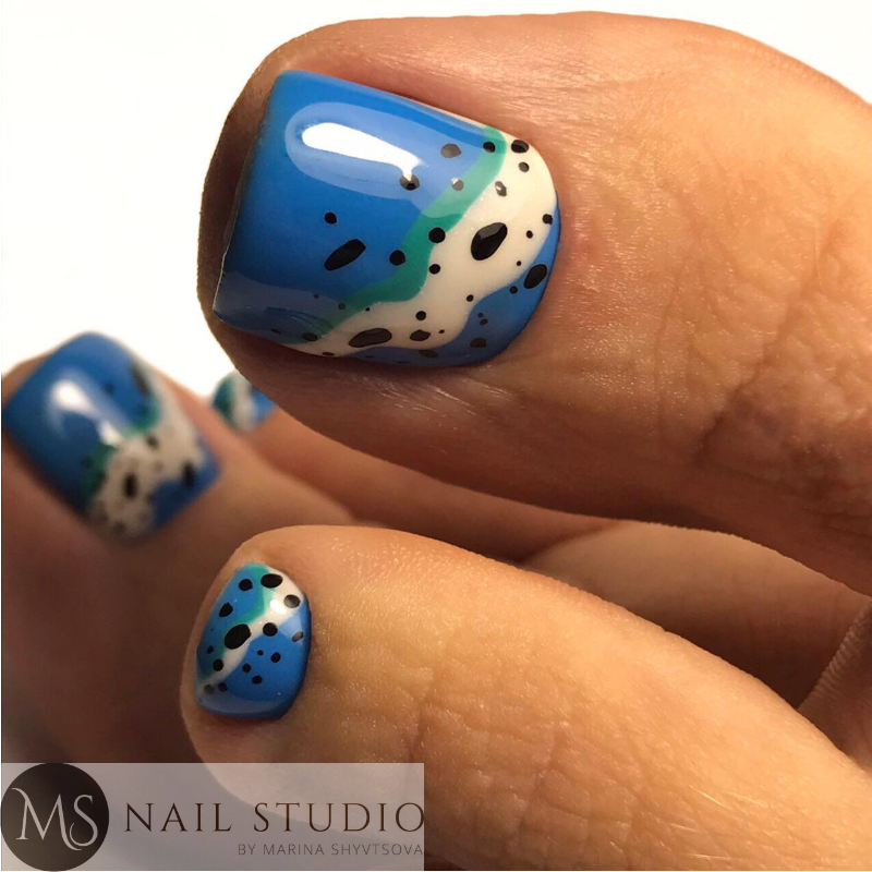 Педикюр летний с дизайном, фото - Ногтевая студия MS Nail Studio by Marina Shyvtsova