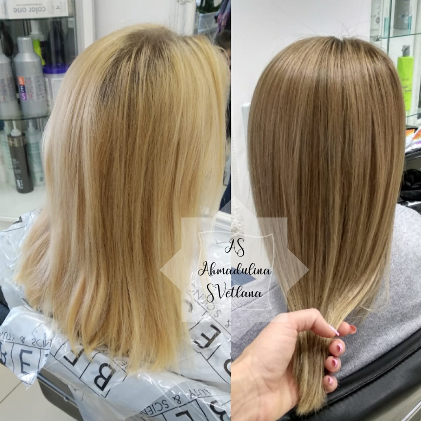 Сложное окрашивание тотал блонд теплый, фото - Парикмахер-колорист Светлана Ахмадулина