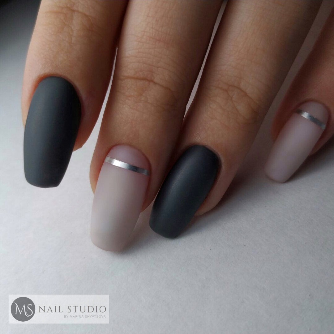 Матовий манікюр сучасний крутий, фото - Нігтьова студія MS Nail Studio by Marina Shyvtsova