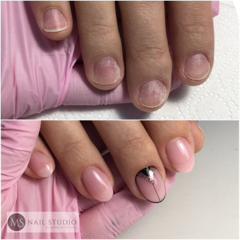 Манікюр на короткі нігті нюдовий мінімалізм, фото - Нігтьова студія MS Nail Studio by Marina Shyvtsova