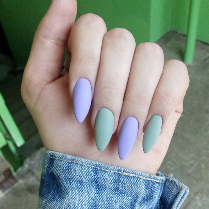 Матовый маникюр разноцветный цветной, фото - Мастер маникюра Виталина Пляка