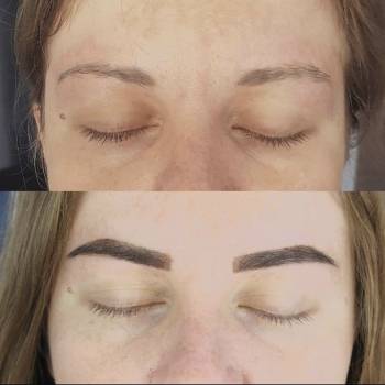 Бровки ДОПОСЛЕ / В процессе моделирование и окрашивание 