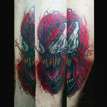 Тату кольорові дедпул, фото - Тату майстер Ольга Мартова