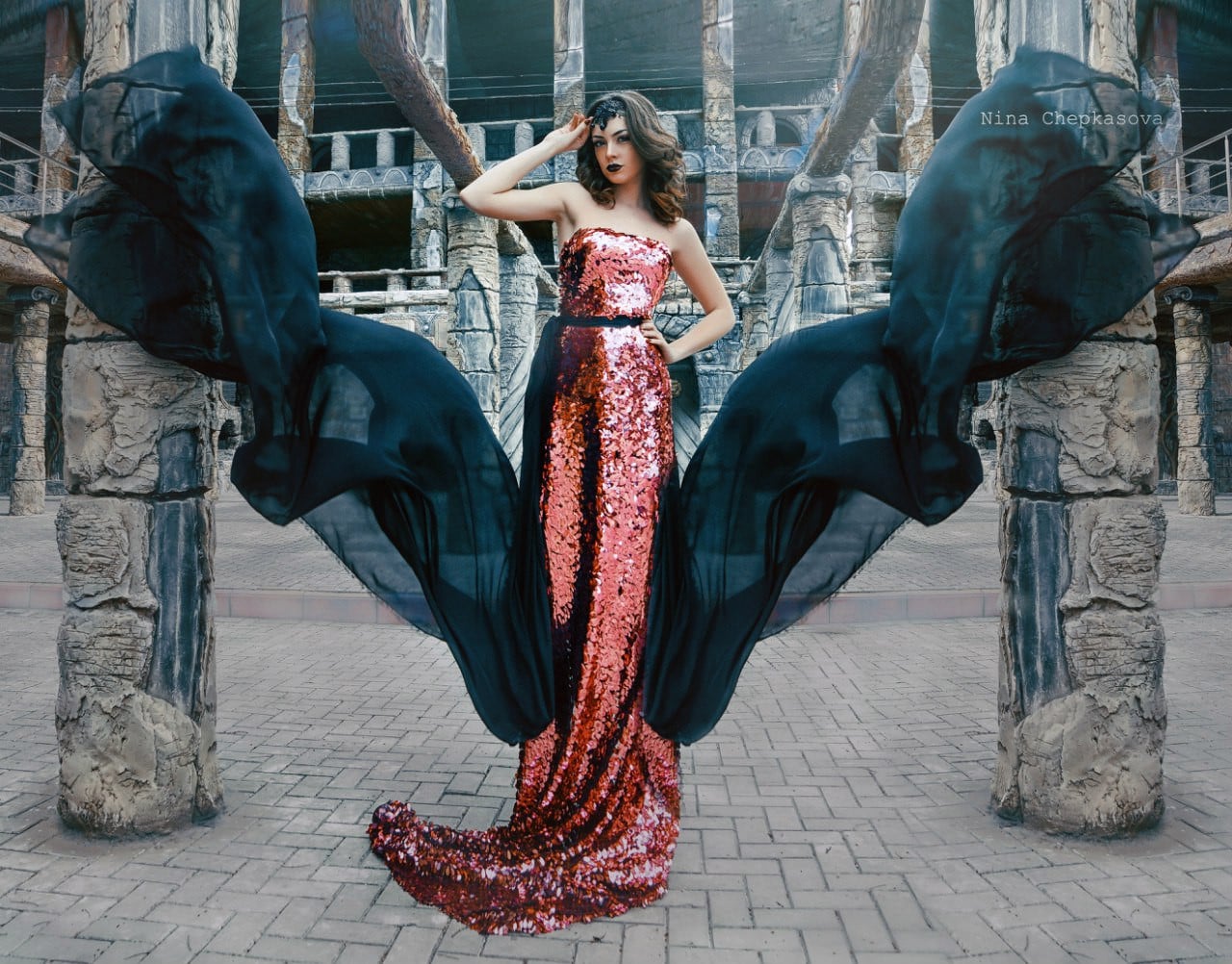 Фешн фотосесія стильна у сукні, фото - Фотограф Нина Чепкасова