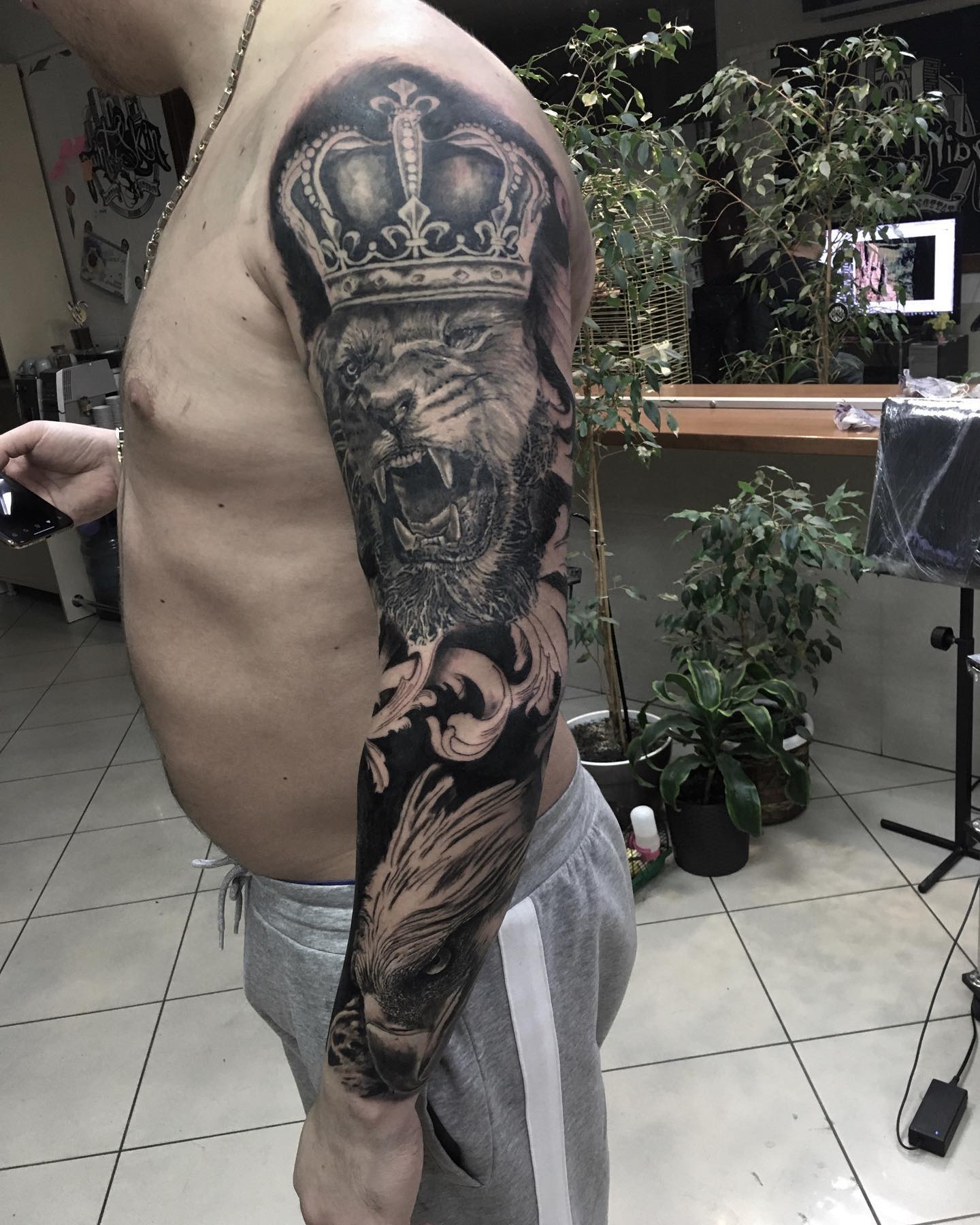 Мужские рукав реализм, фото - Тату салон Paint Skin