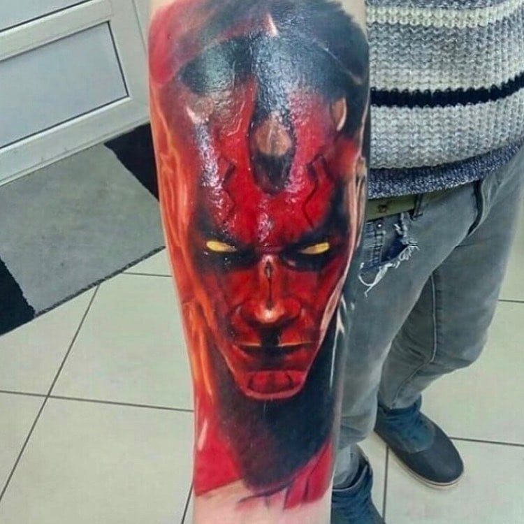 Мужские на предплечье цветные, фото - Тату салон Paint Skin