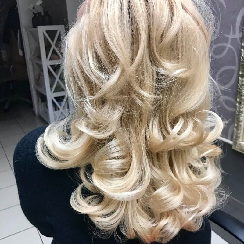 Укладка на довге волосся блонд, фото -  Lili