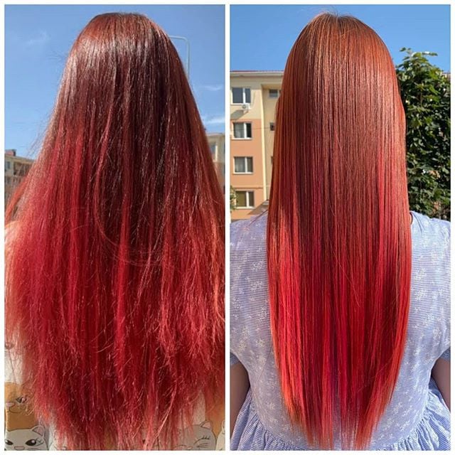 Сложное окрашивание омбре растяжка цвета, фото - Парикмахер Алина