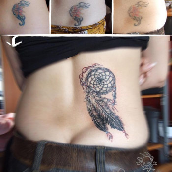 Перекриття старого тату новим після попереднього висвітлення