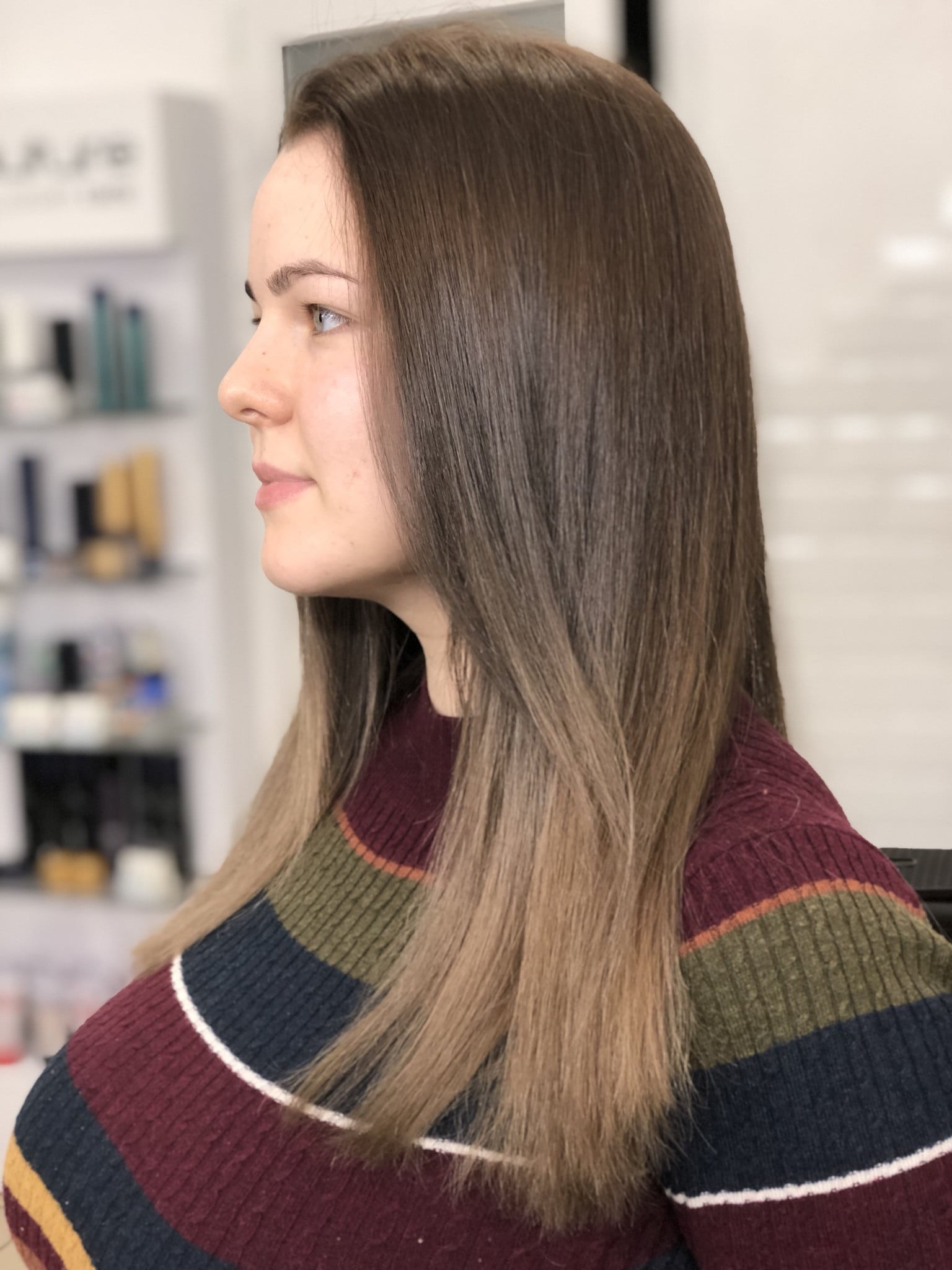 Каштановий колір волосся шатен коричневий, фото - Перукар Марина