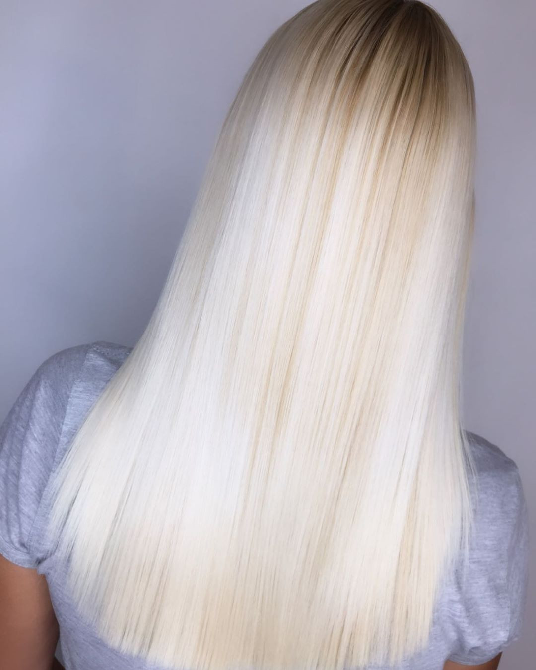 Стрижка на длинные волосы блонд с темными корнями, фото - Студия красоты Keratin Beauty