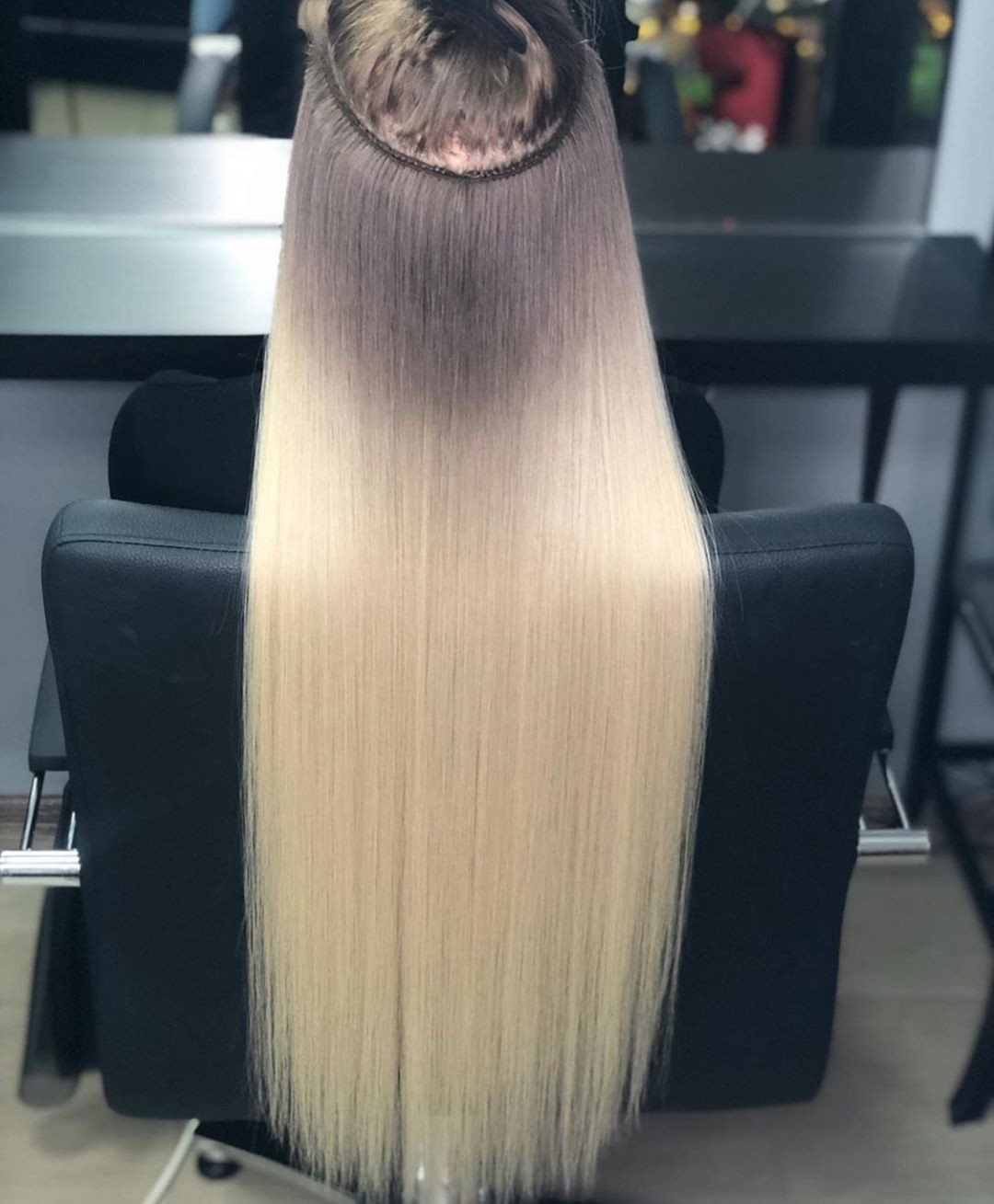 Стрижка на длинные волосы блонд платиновый, фото -  Crystal Hair