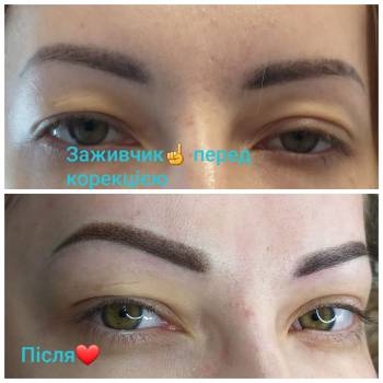 Пудрове напилення брів! Заживлення та результат після корекц