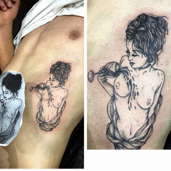 Черно-белая тату
                    Тату мастер Анастасия Боярская Одесса