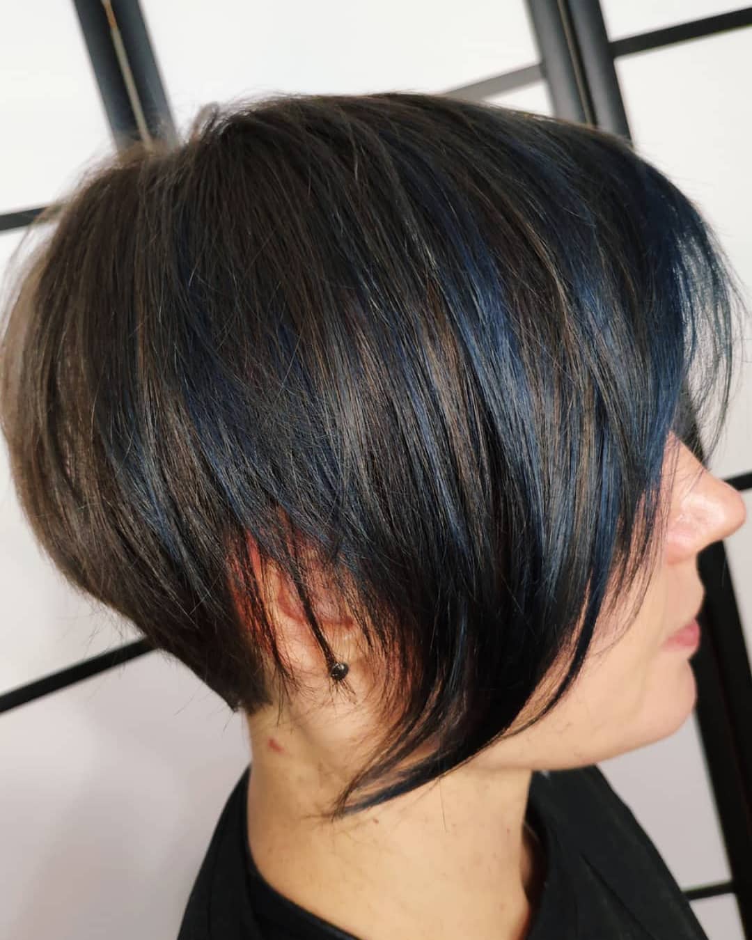 Мелирование черные волосы синий цвет волос, фото - Парикмахер Ольга Ластивка
