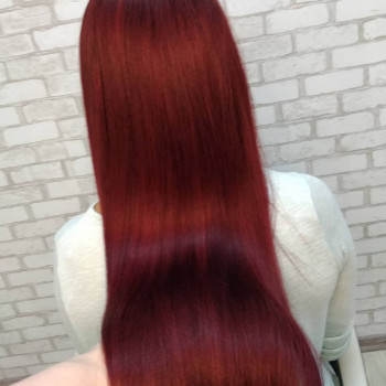 Балаяж колорування червоний колір волосся, фото - Салон краси Beauty Room Mark Fashion