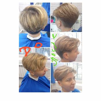 Начальная длина была ниже плеч. Выполнена стрижка и окрашива, фото - парикмахер Ирина Ситник