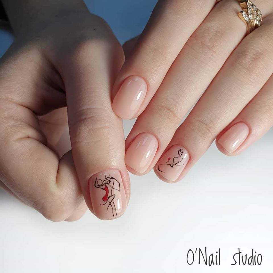 Ніжний манікюр нюдовий мінімалізм, фото - Студія краси O`Nail by Olya Alekseeva