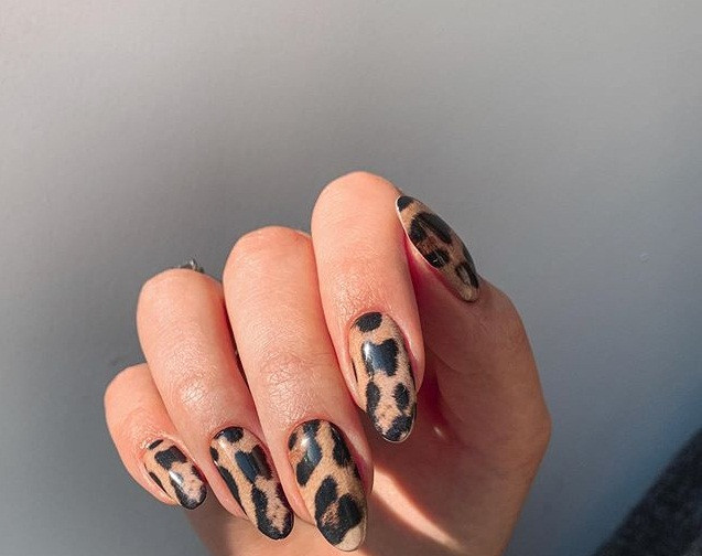 Манікюр мигдаль на довгі нігті леопардовий, фото - Нігтьова студія Want Nail Studio