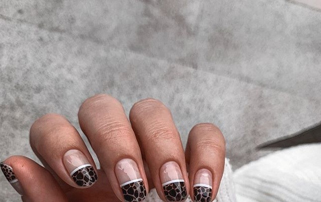 Французький манікюр чорний незвичайний, фото - Нігтьова студія Want Nail Studio