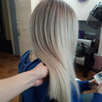 Складне фарбування холодний блонд платиновий, фото - Перукар-колорист Юлия Кучерявая