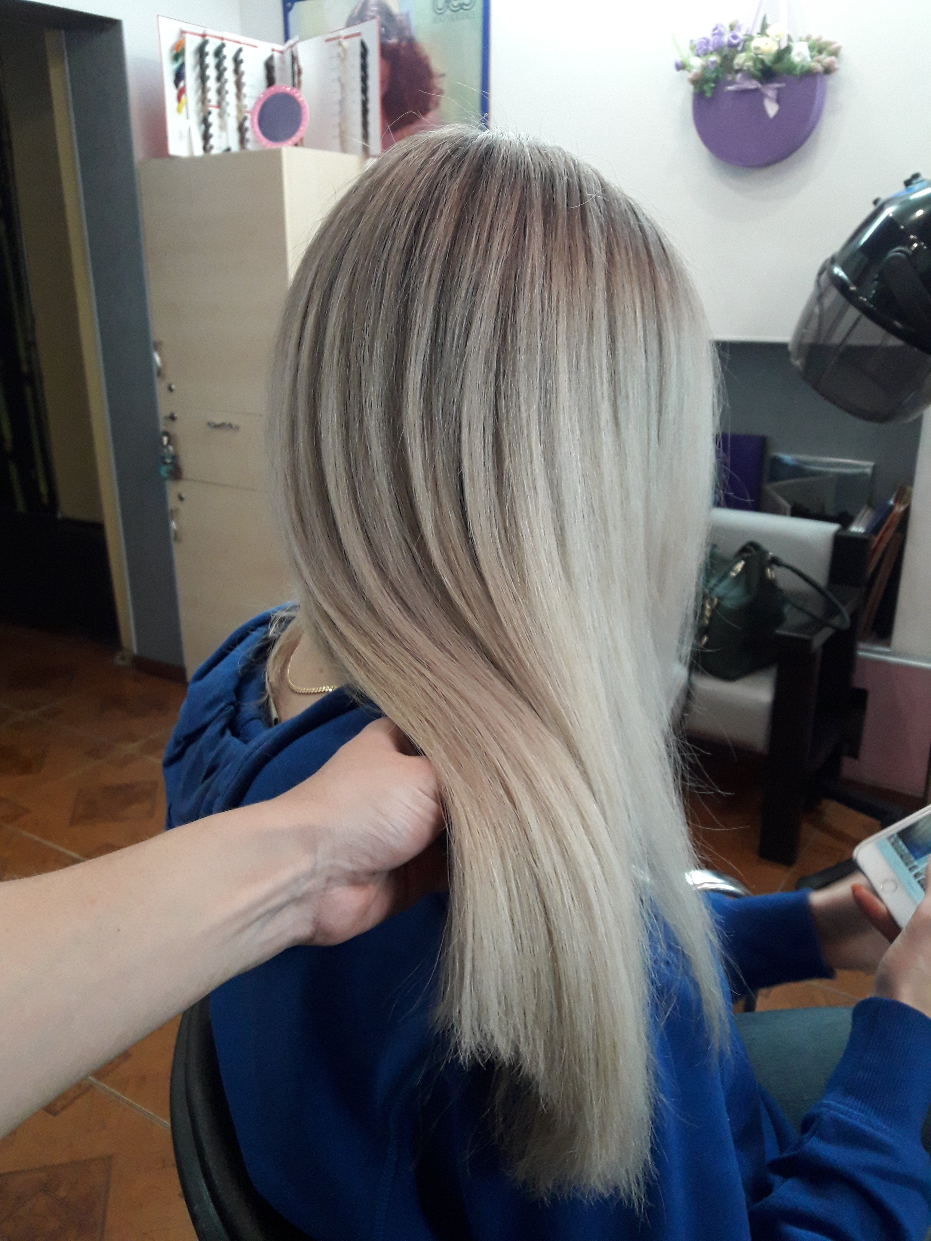 Сложное окрашивание холодный блонд платиновый, фото - Парикмахер-колорист Юлия Кучерявая