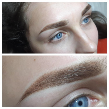 Пудровые брови.