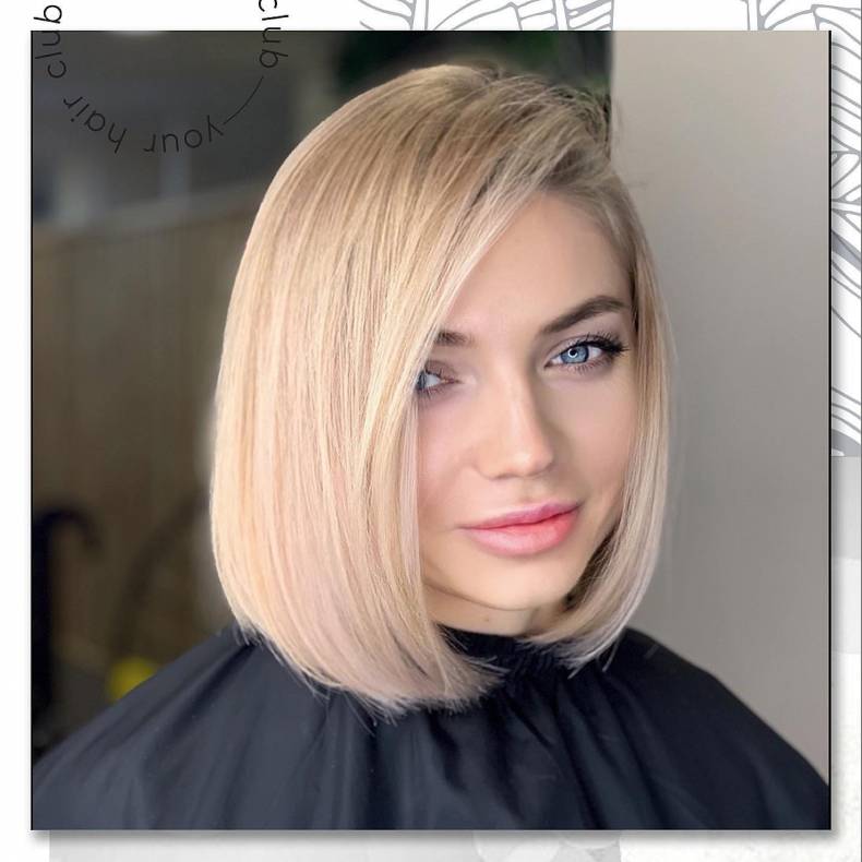 Стрижка на средние волосы боб женская, фото - Студия красоты Hair Club