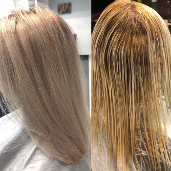 Складне фарбування бежевий блонд натуральний, фото - Перукар Римма Дергунова