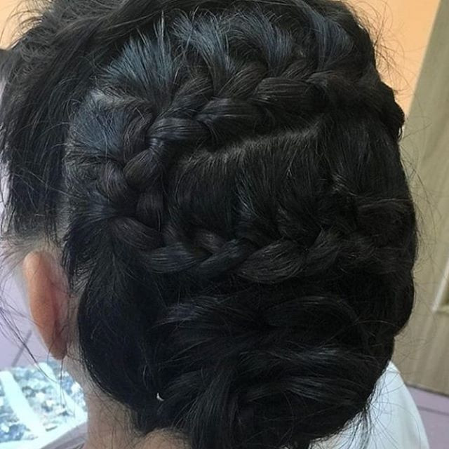 Укладка волос плетение черные волосы, фото - Студия красоты Serebrooo!