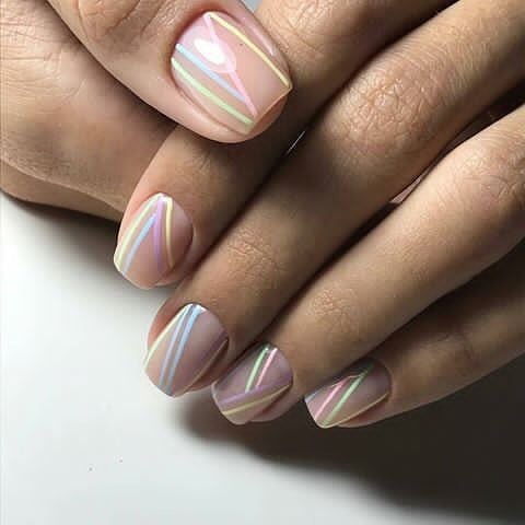 Ніжний манікюр нюдовий на квадратні нігті, фото -  Pati Nail Room