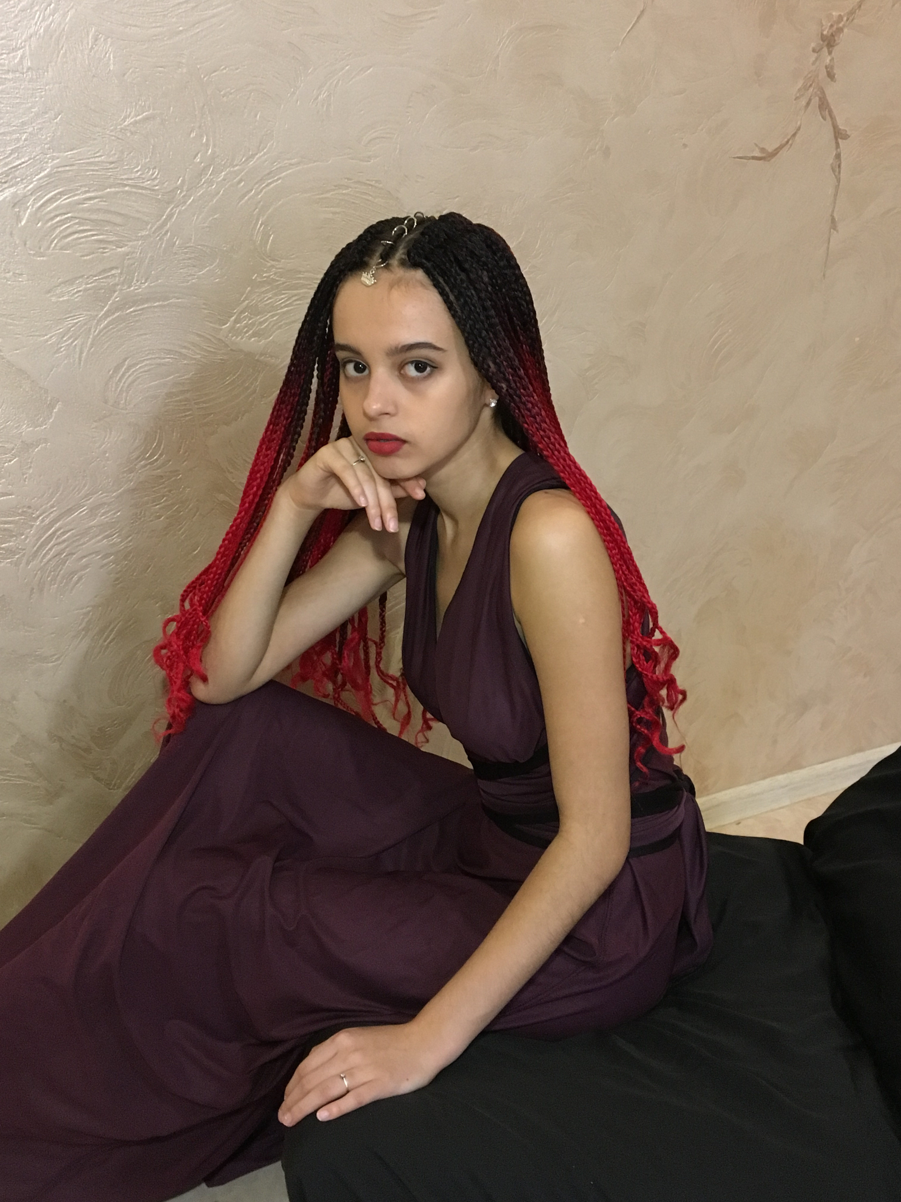Брейды омбре красный цвет волос, фото - Преподаватель курсов красоты Елена Цветанская