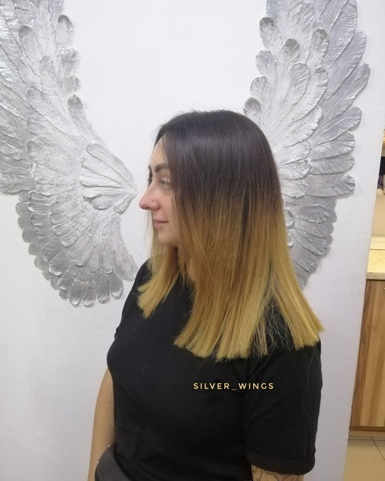 Стрижка на средние волосы женская сложное окрашивание, фото - Студия красоты Silver Wings