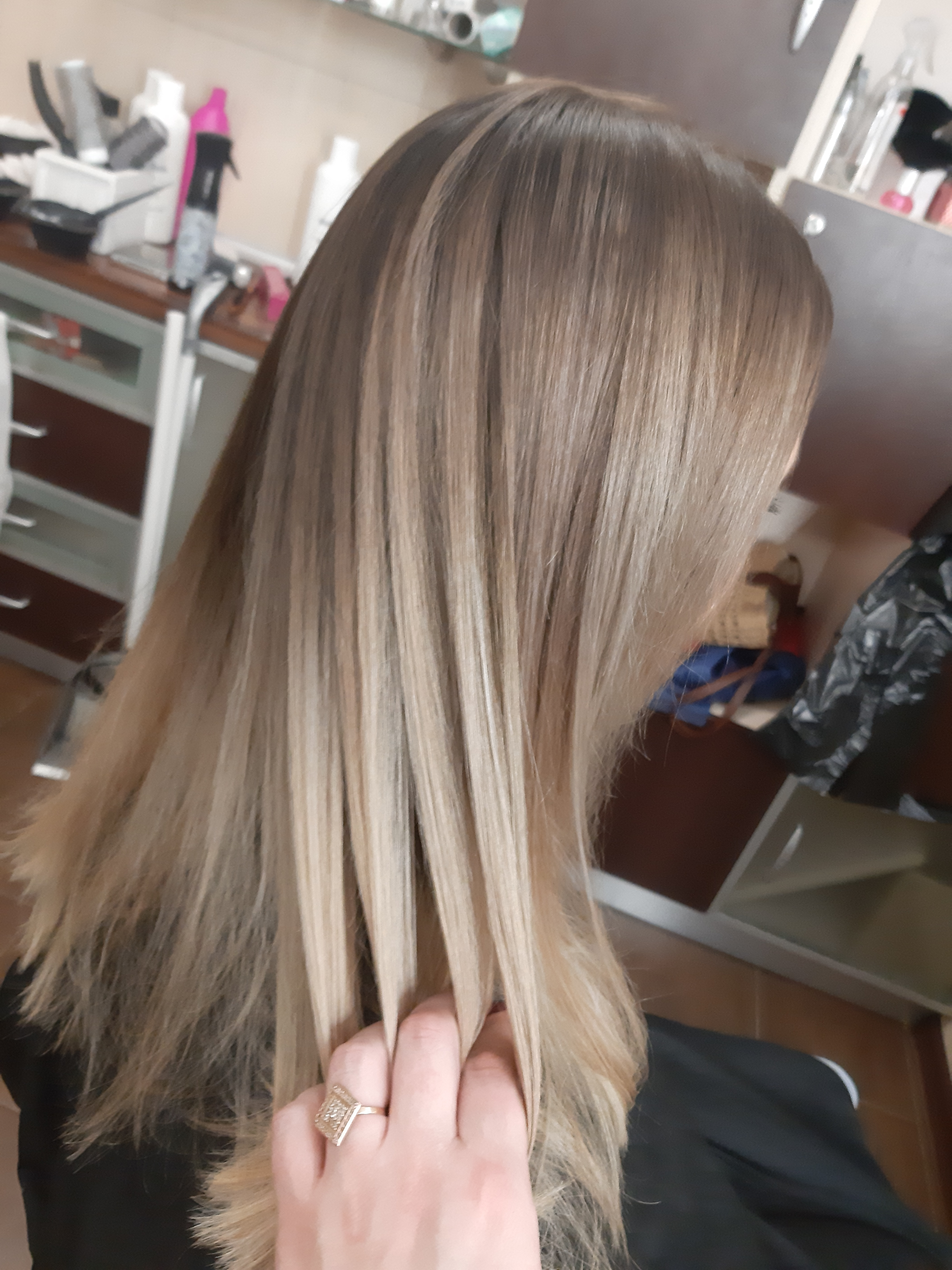 Сложное окрашивание теплый блонд золотистый, фото - Парикмахер Яна