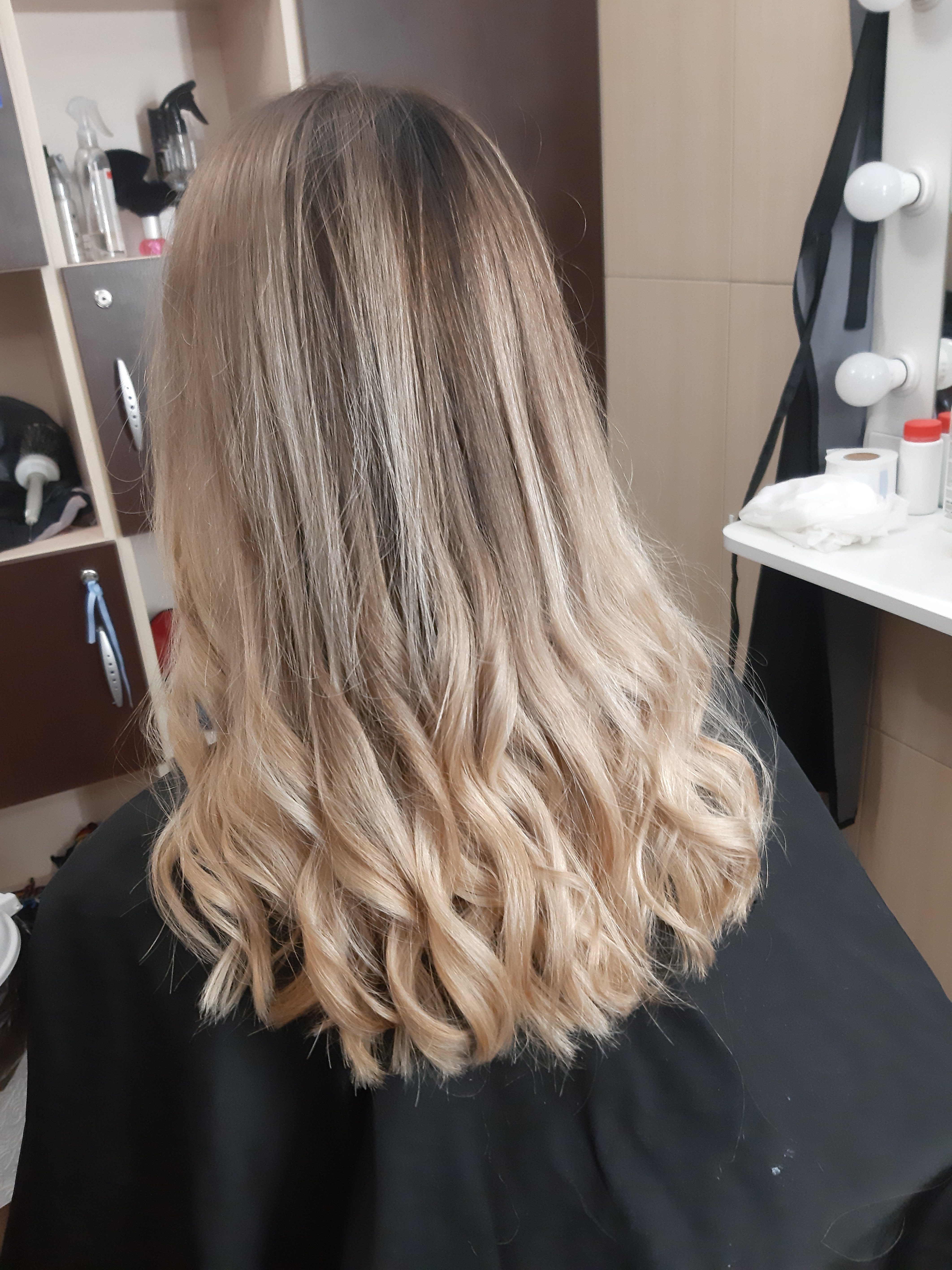 Складне фарбування блонд бежевий, фото - Перукар Яна