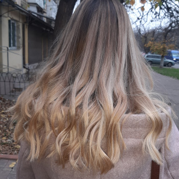 Сложное окрашивание омбре мелирование, фото - Парикмахер Яна