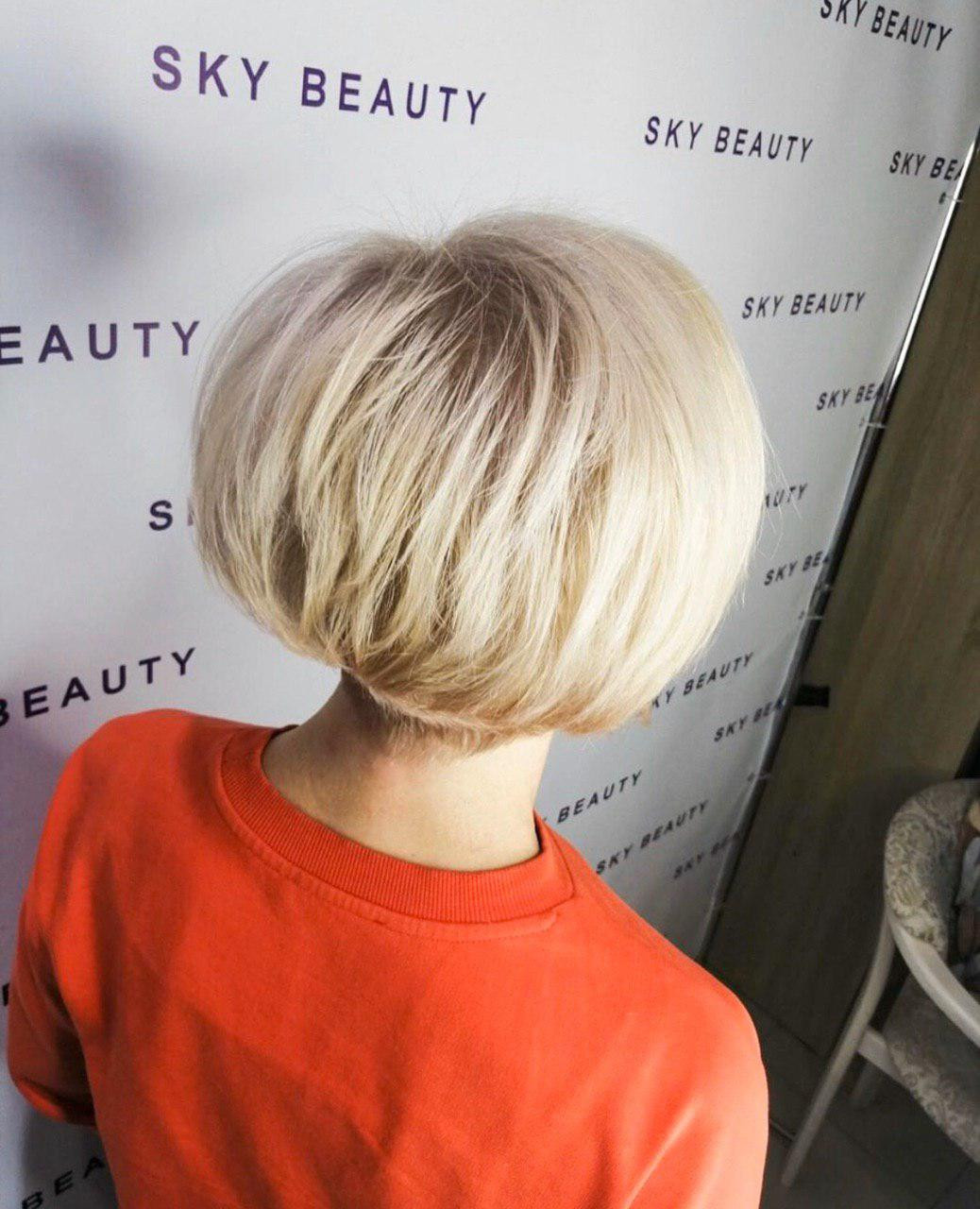 Короткая женская стрижка боб на короткие волосы, фото - Студия красоты Sky Beauty Room