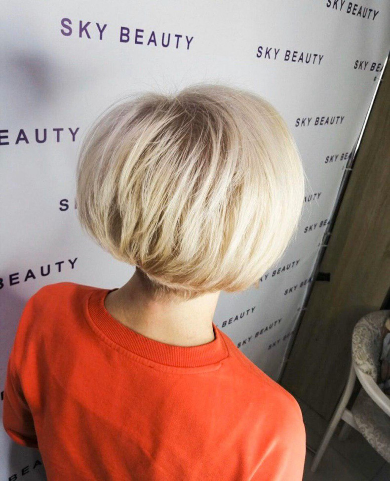 Короткая женская стрижка боб на короткие волосы, фото - Студия красоты Sky Beauty Room