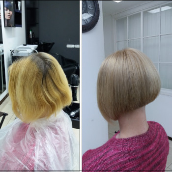 Освітлення коренів + фарбування довжини
                    Парикмахер Вячеслав Киев