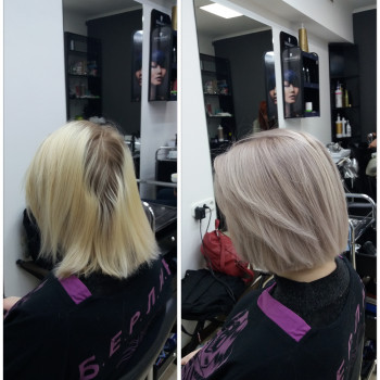 Освітлення коренів + фарбування довжини
                    Парикмахер Вячеслав Киев