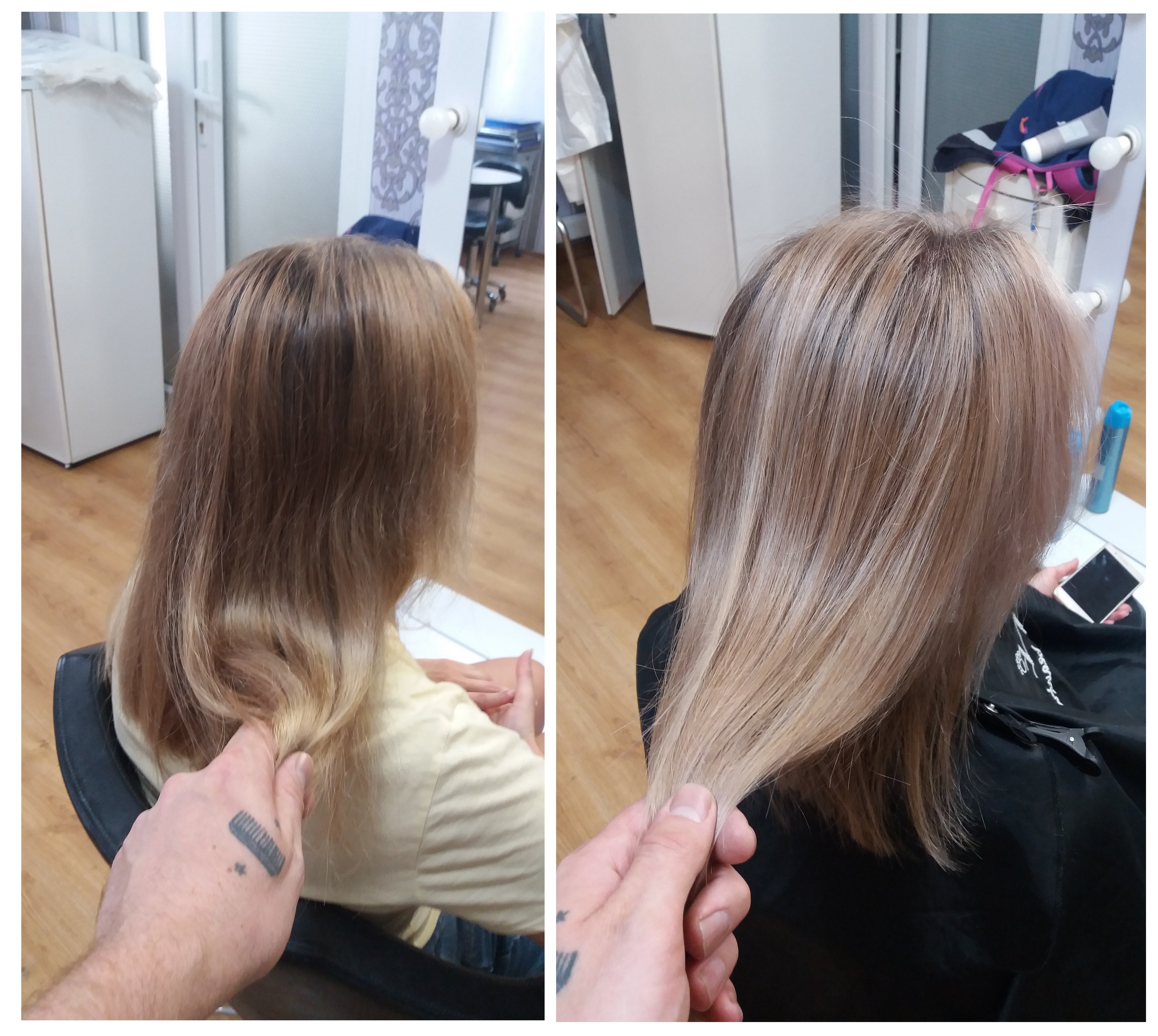 Складне фарбування теплий блонд бежевий, фото - Перукар Вячеслав Бондаренко