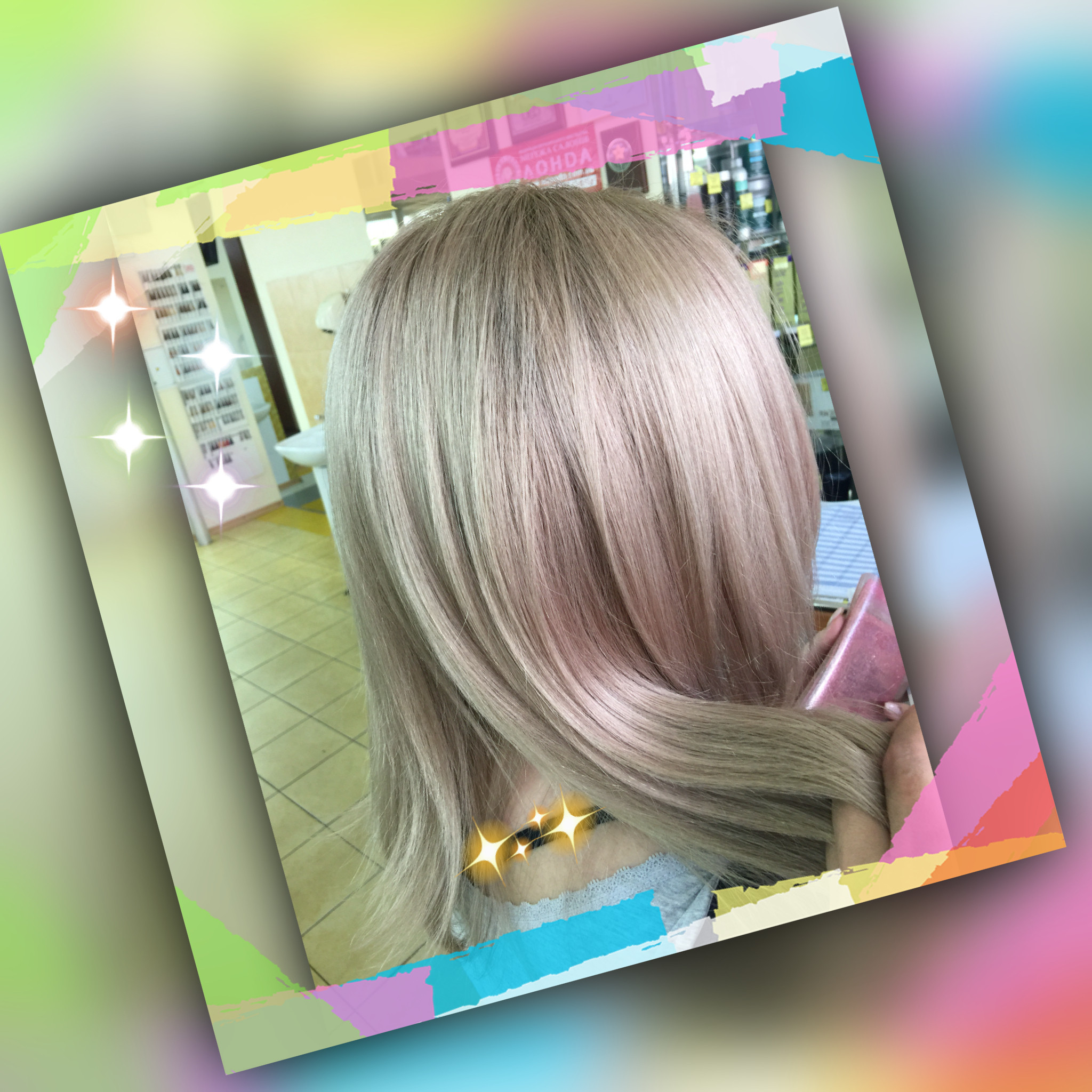 Блондування коренів та тонування довжини, фото - Парикмахер-колорист Анжелика Сытник