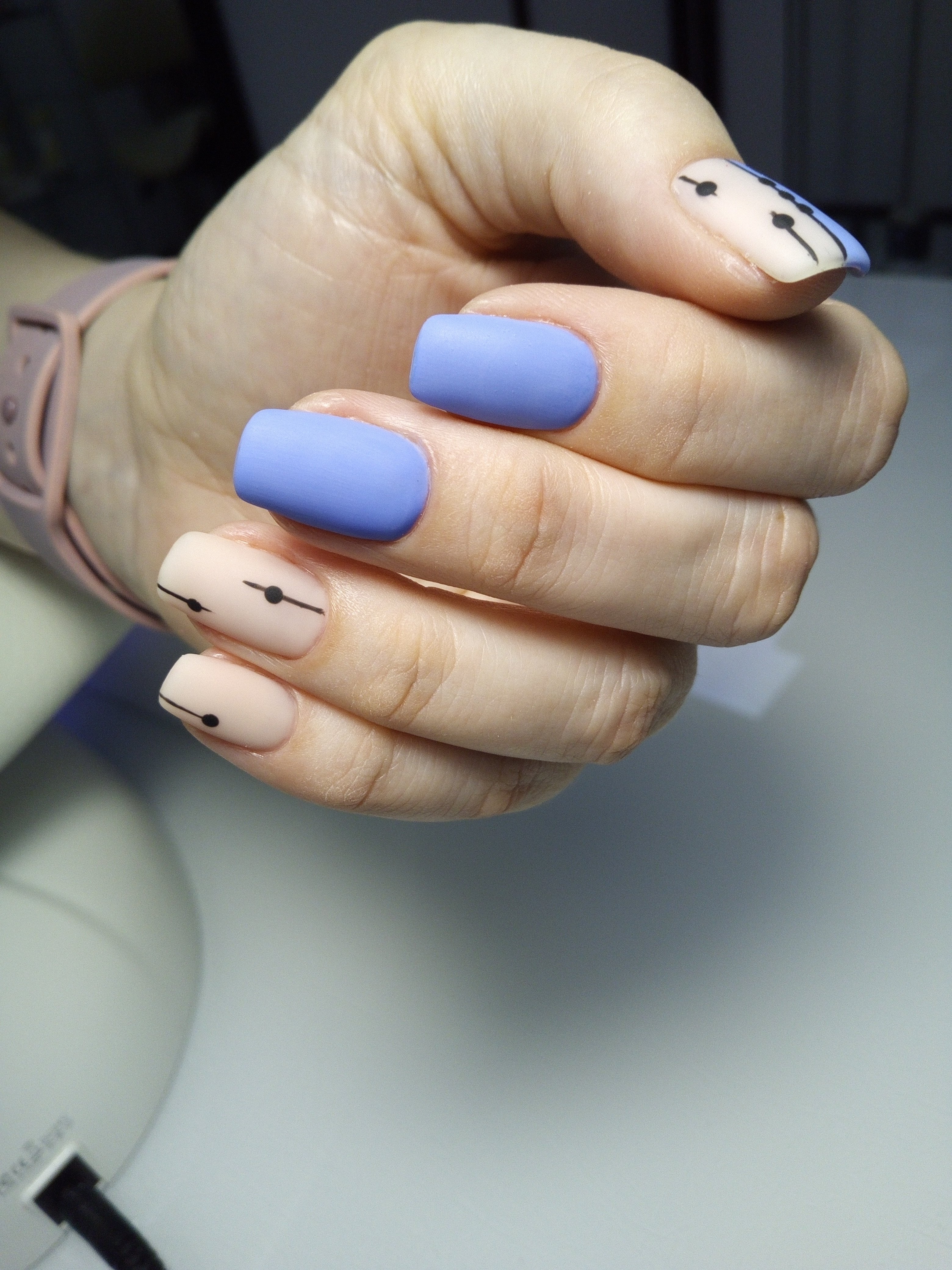 Матовий манікюр бежевий на квадратні нігті, фото -  O.K nails&podology