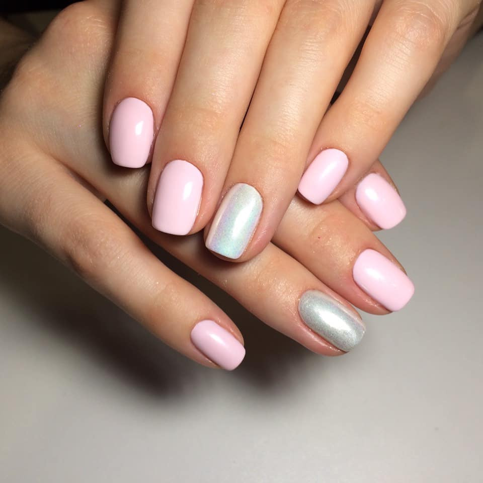 Манікюр на короткі нігті ніжний рожевий, фото - Нігтьова студія Lavender