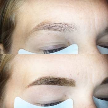 Оформление бровей хной