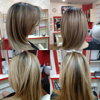 Сложное окрашивание омбре растяжка цвета, фото - Салон красоты Garmoniya